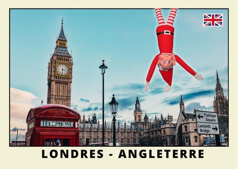 Carte postale du lutin farceur rouge aux Royaume unis