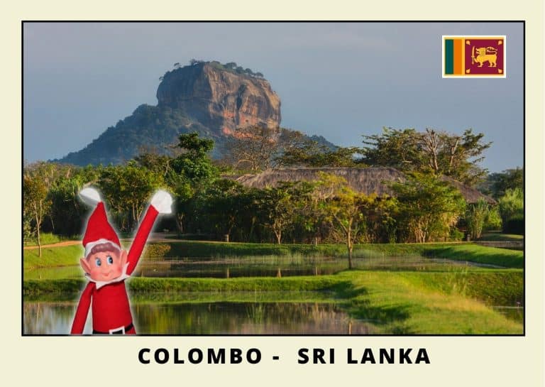 Carte postale du lutin farceur rouge au sri lanka
