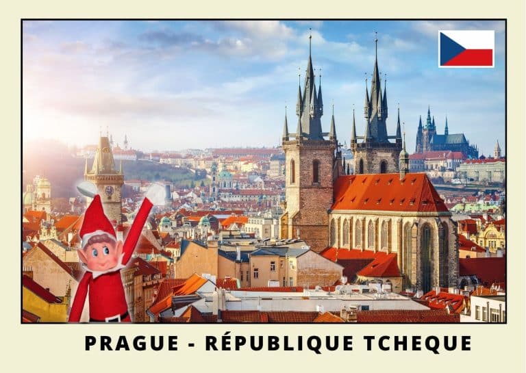 Carte postale du lutin farceur rouge en Tch&egrave;quie