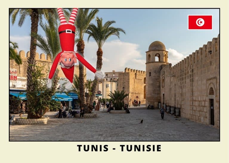 Carte postale du lutin farceur rouge en Tunisie