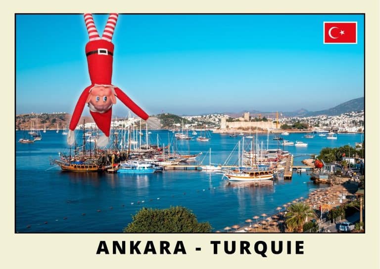 Carte postale du lutin farceur rouge en Turcquie