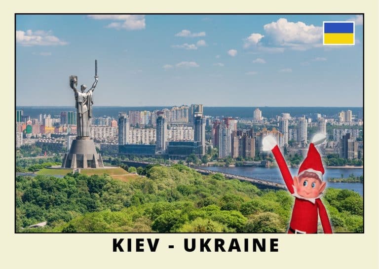 Carte postale du lutin farceur rouge en Ukraine 2