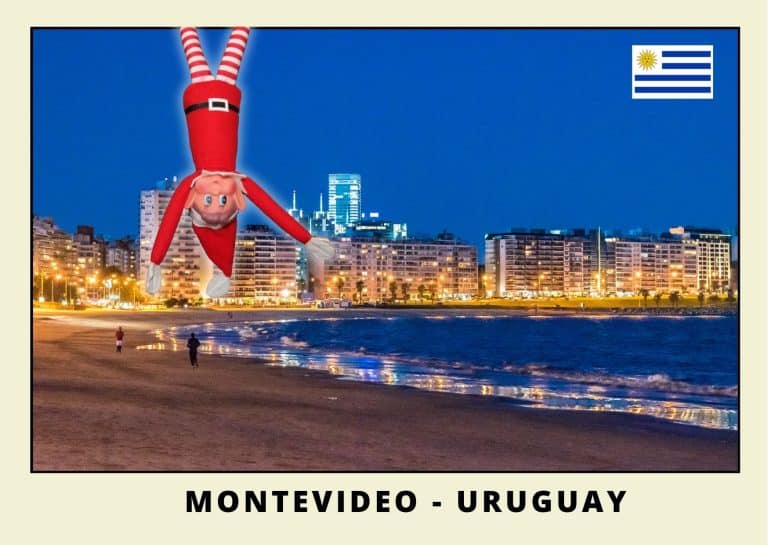 Carte postale du lutin farceur rouge en Uruguay