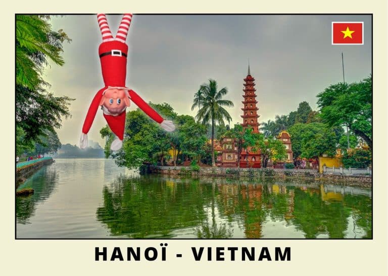 Carte postale du lutin farceur rouge au Vietnam