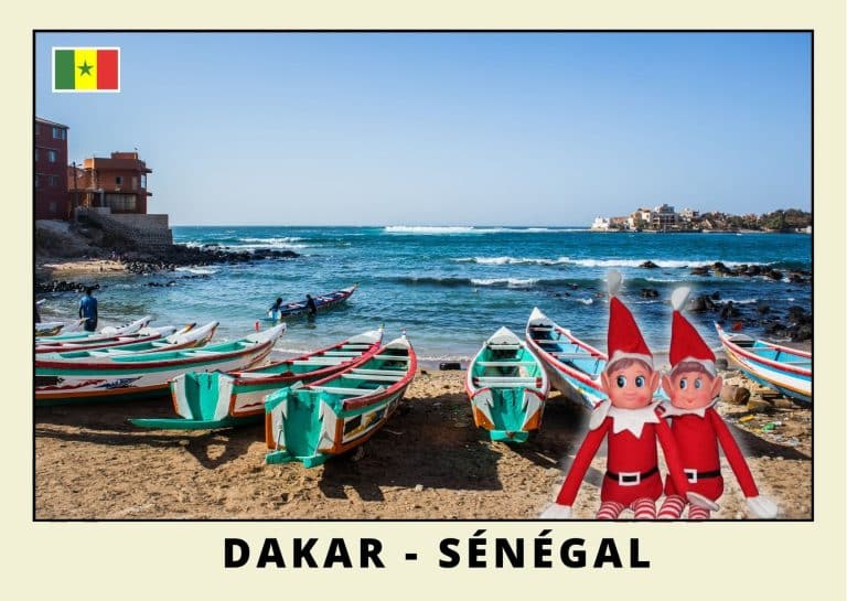 Imprimer la carte postale des 2 lutins farceurs rouges au s&eacute;n&eacute;gal