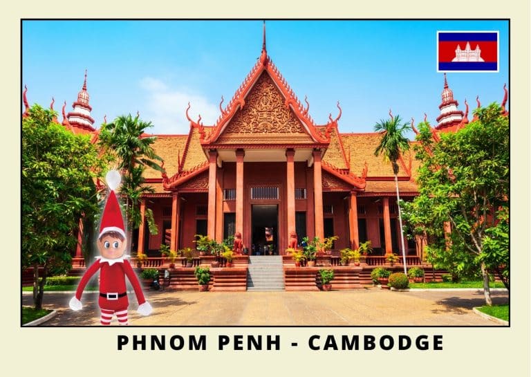 Carte postale lutine rouge au Cambodge