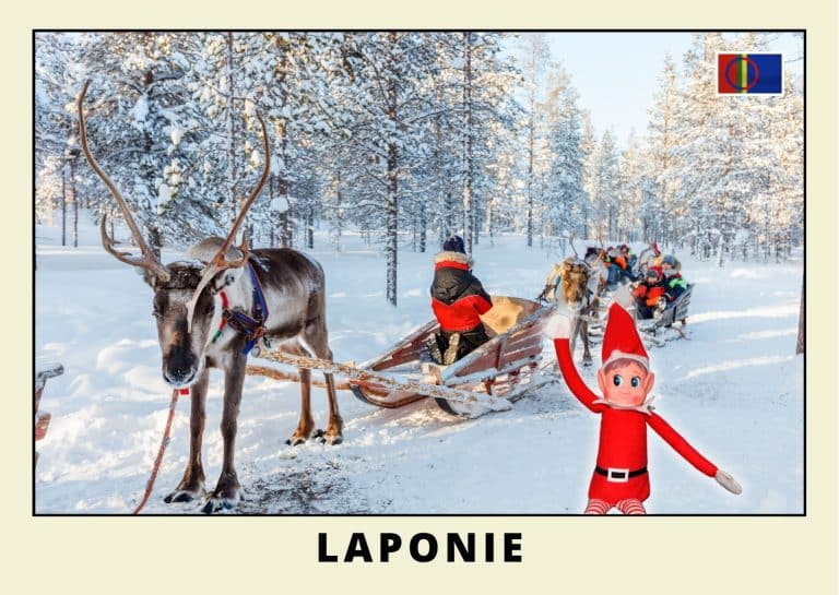 Carte postale lutine rouge en Laponie
