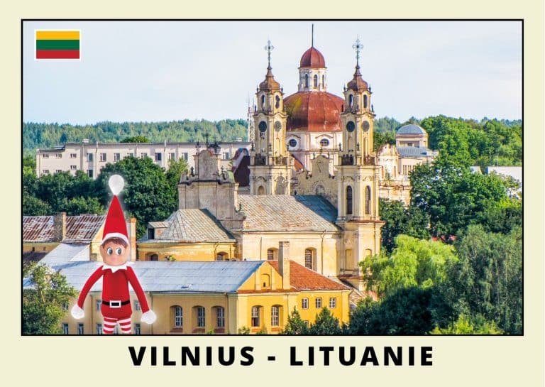 Carte postale lutine rouge en Lituanie