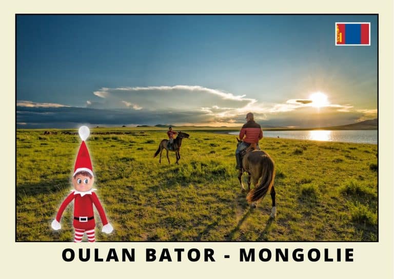 Carte postale lutine rouge en Mongolie