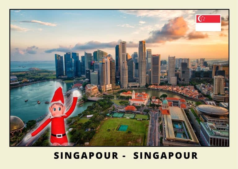 Carte postale lutine rouge a Singapour
