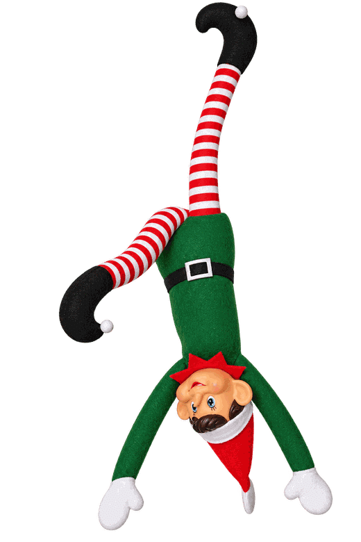 Lutin farceur la tête en bas en pleine bêtise, le décor du kit à imprimer