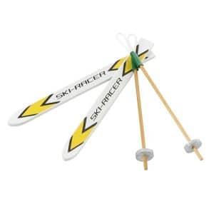 Skis miniatures avec bâtons pour lutin