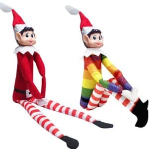 2 lutins de Noël (garçon et fille, 45 cm)