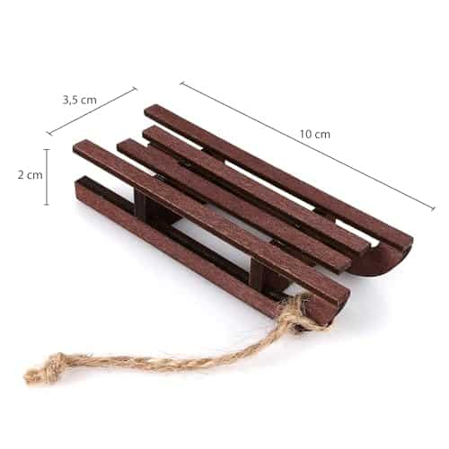 Luge miniature en bois pour lutin