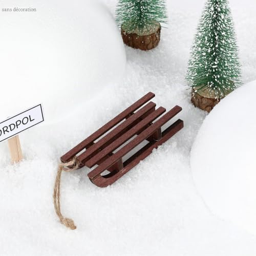 Luge miniature en bois pour lutin