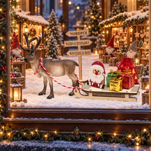Traîneau du Père Noël et renne miniatures