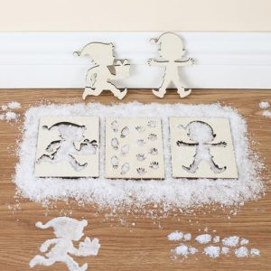 Pochoirs d’empreintes et neige artificielle