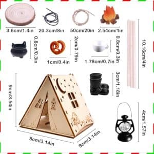 Kit bivouac du lutin : tente, bottes et feu de camp